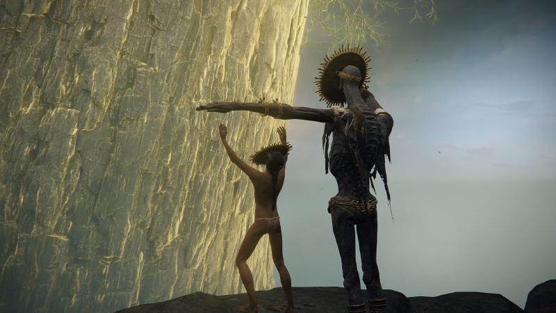 黄金樹の麓で金仮面卿と